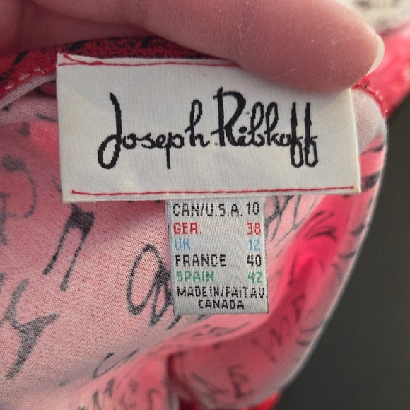 Joseph Ribkoff Size 10 Stunning Red and Black Graphic Dress - Picture 5 of 5